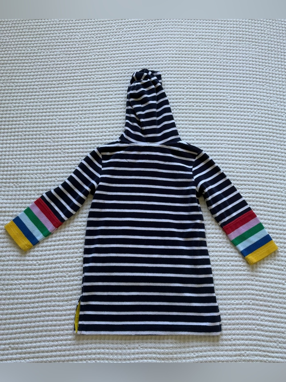 Mini Boden Terry Stripe Hooded Beach Swim Coverup Rainbow Towelling Size 5-6 - Picture 7 of 7